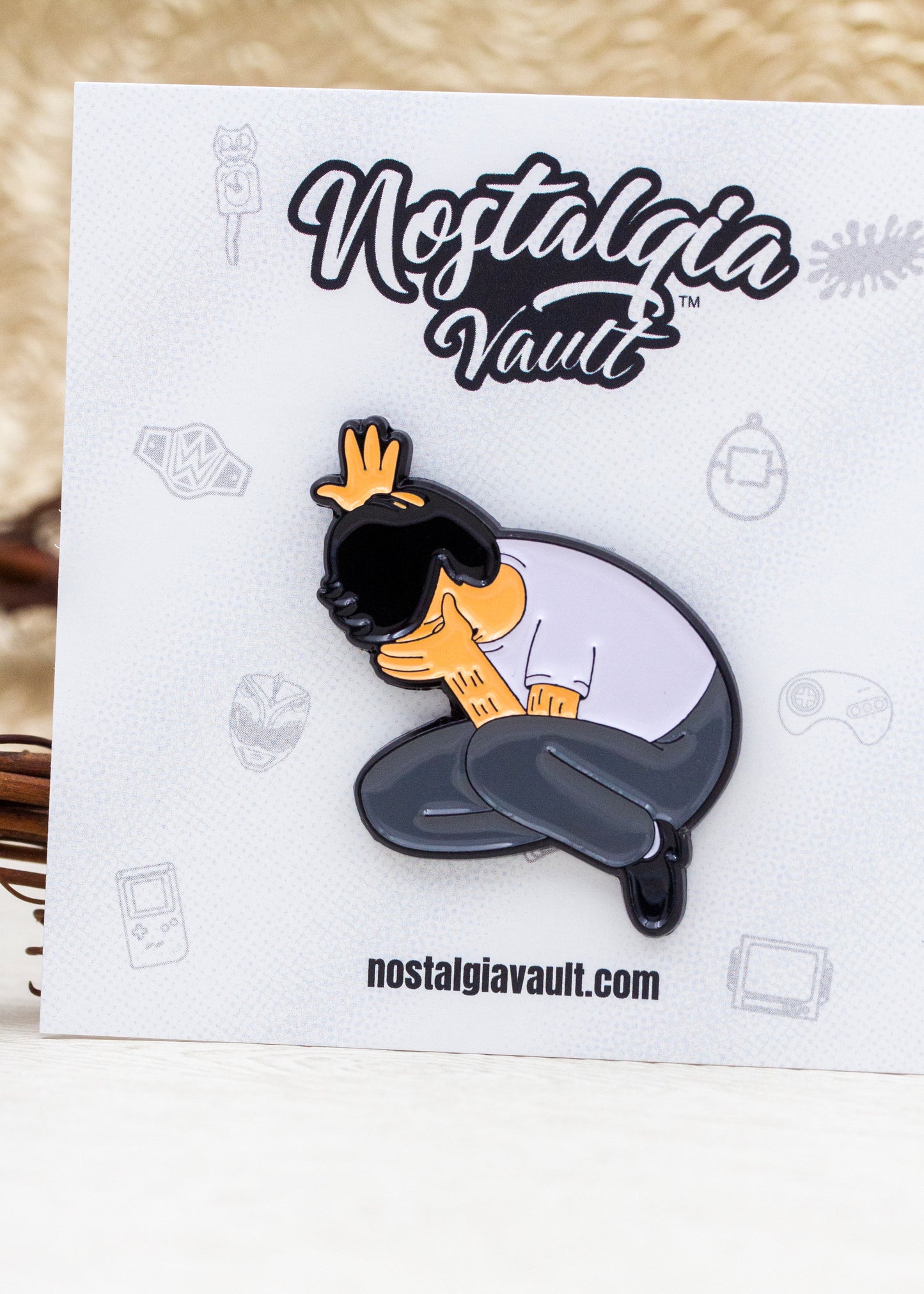 Crying on the floor Enamel Pin