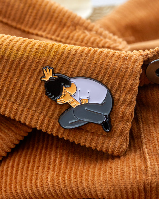 Crying on the floor Enamel Pin