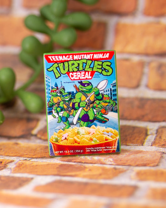 TMNT cereal box enamel pin