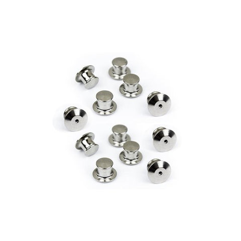 Silver Plated Locking Pin Backs (10 pack)