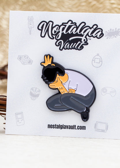 Crying on the floor Enamel Pin