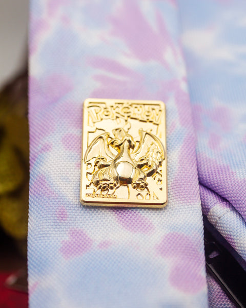 Gold Plated Charizard Card Pin