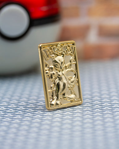 Gold Plated Mewtwo Card Pin